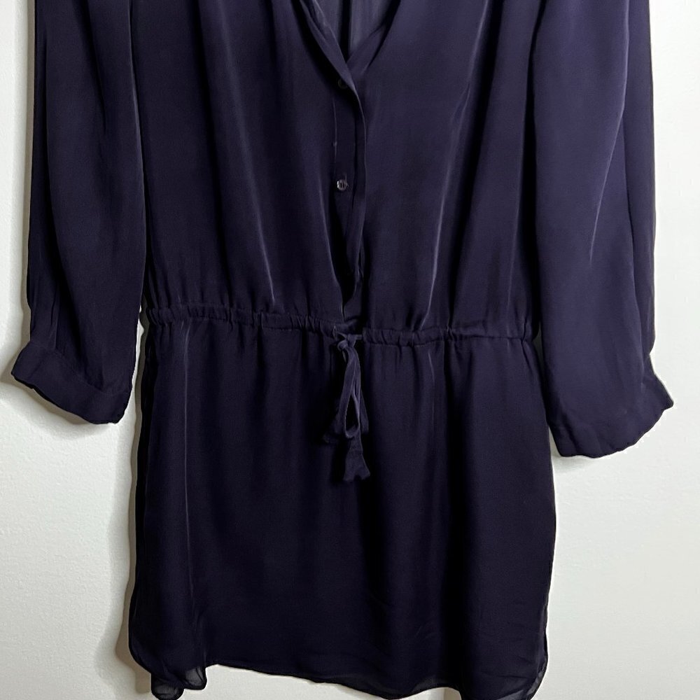 Aritzia Babaton Bennett Navy 100% Silk Dress Size M - Picture 6 of 7